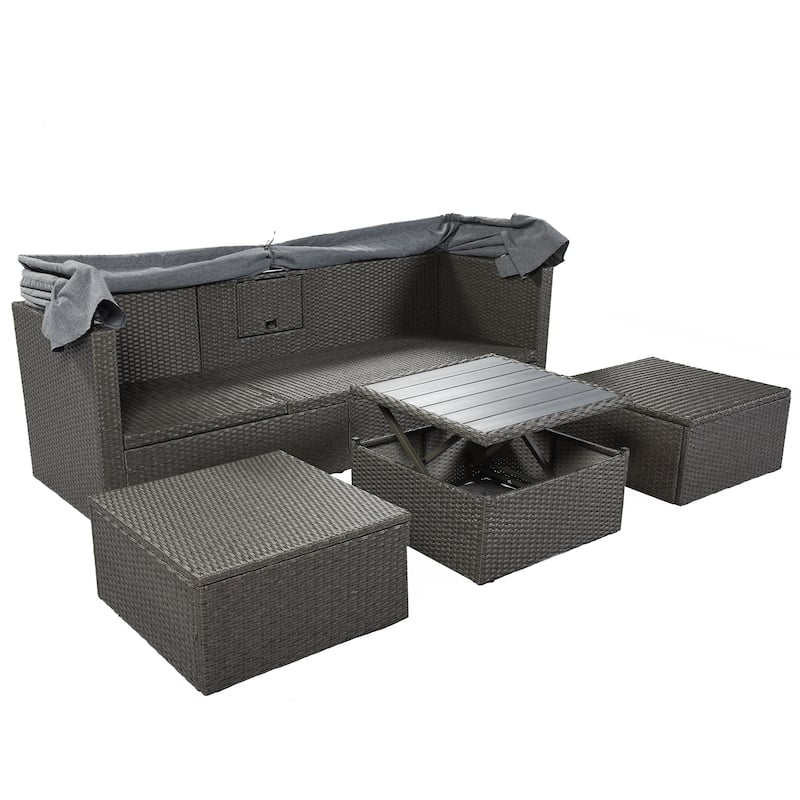 Outdoor Daybed with Retractable Canopy
