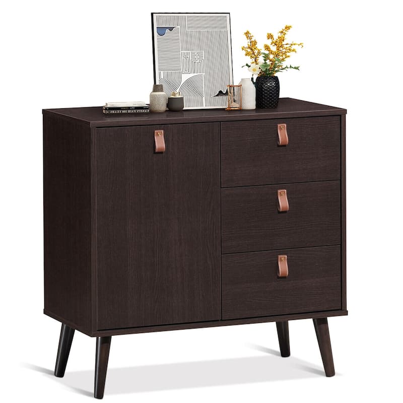 3-drawer Sideboard Storage Display Cabinet - Brown