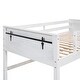 preview thumbnail 12 of 13, White Twin Size Solid Pine Wood Loft Bed with Hanging Clothes Racks