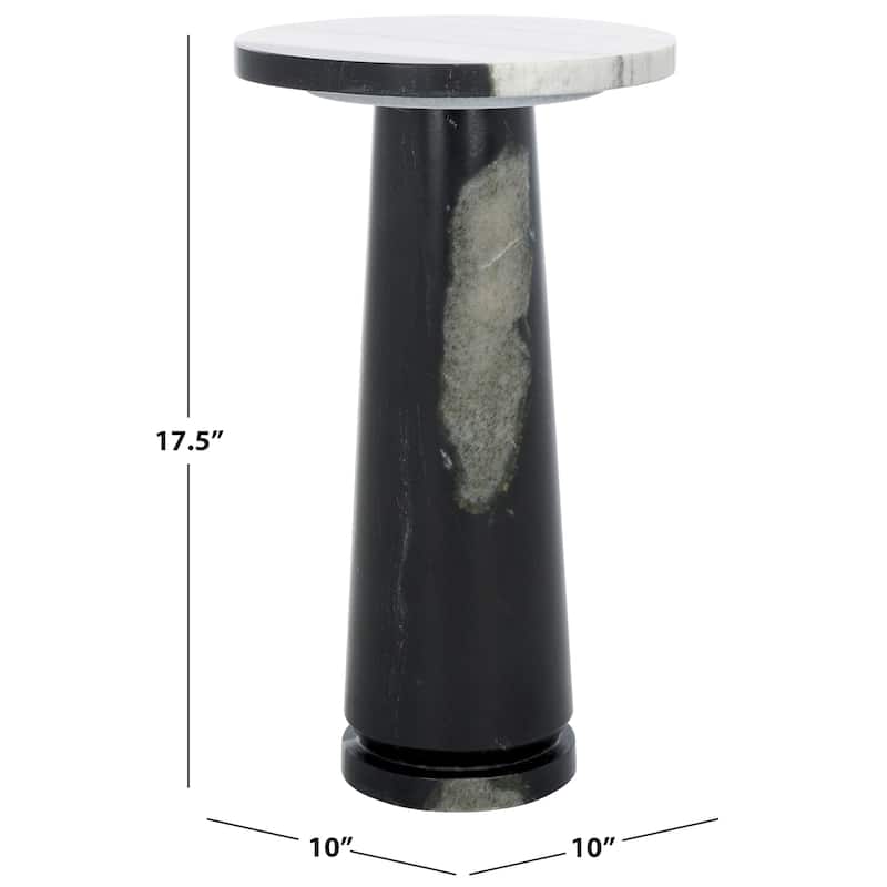 SAFAVIEH Couture Valentia Round Marble Accent Table - 10" W x 10" D x 18" H