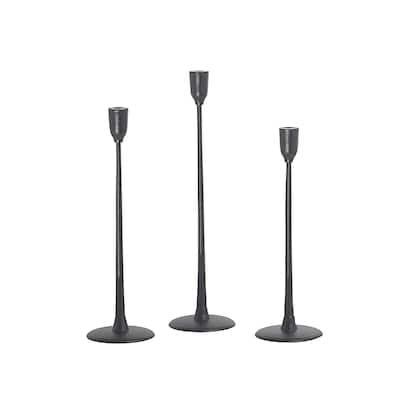 Candle Holder Black H 18.1" & Dia 5.9" - Black