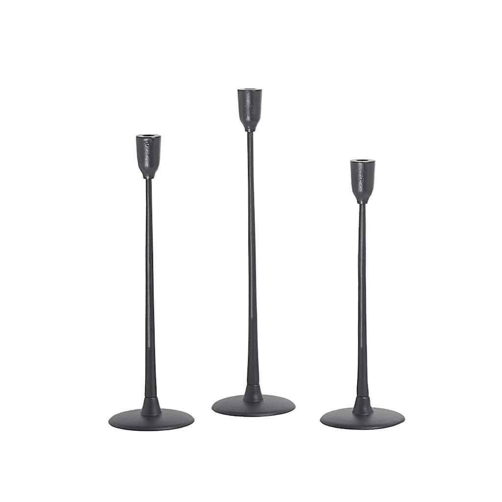 Candle Holder Black H 18.1" & Dia 5.9" - Black