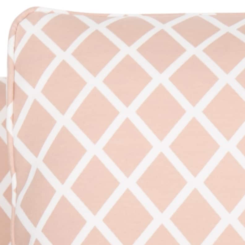 Safavieh Buckler Peach Pink/ White Polyester Fabric Club Chair - 28.5" x 31.9" x 38.2"