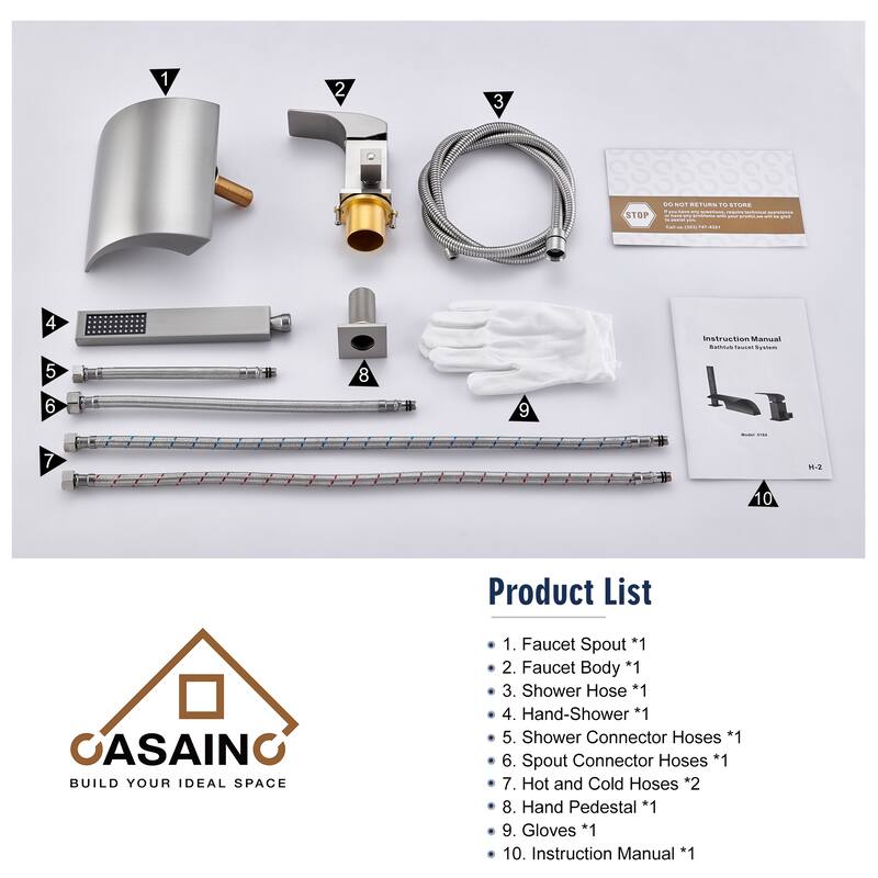 Single-Handle Tub-Mount Roman Tub Faucet with Hand Shower