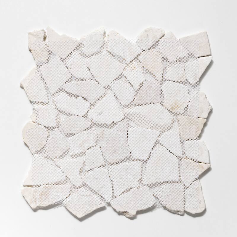 Fit Mosaic 11 in. x 11 in. Marble Mesh-Mounted Mosaic Wall and Floor Tile