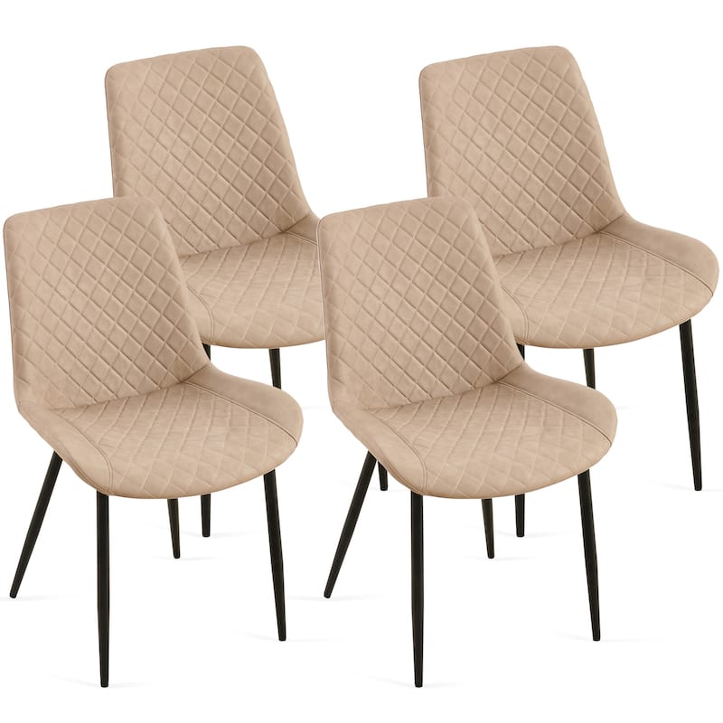 Set of 4 Leathaire Dining Chairs ,Mid-Century Modern Chairs Kitchen Living Room Armless Side Chair
