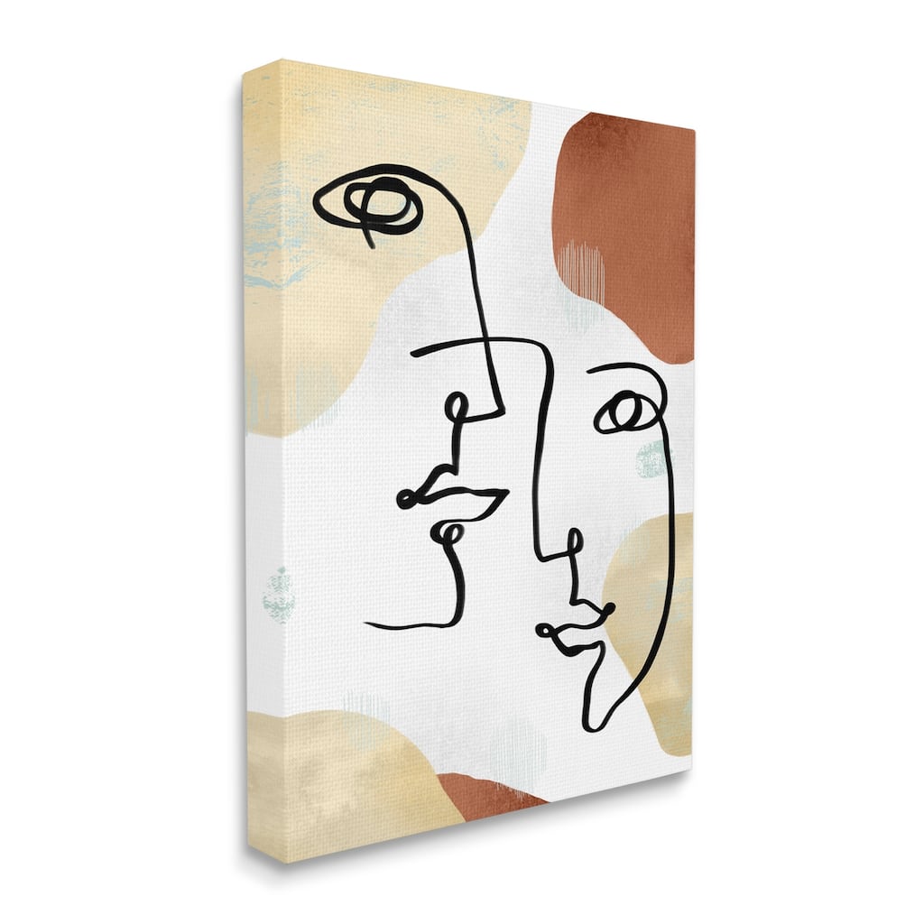 Stupell Asymmetrical Linework Portraits Abstract Organic Shapes Canvas Wall Art