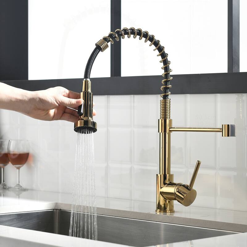 Commercial Kitchen Faucet with Pull Down Sprayer