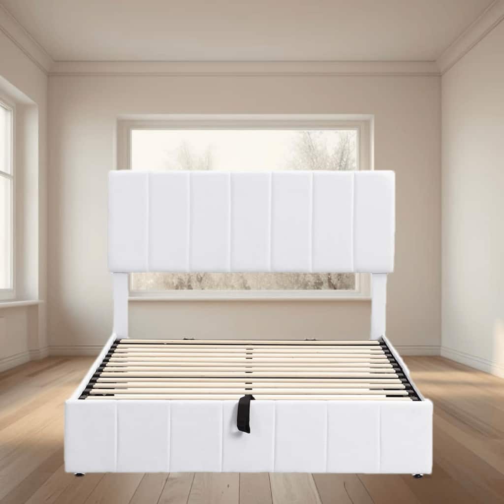 Full Size Upholstered Platform Bed with Hydraulic Storage System, Stylish and Practical for Small Spaces, Bedroom Furniture
