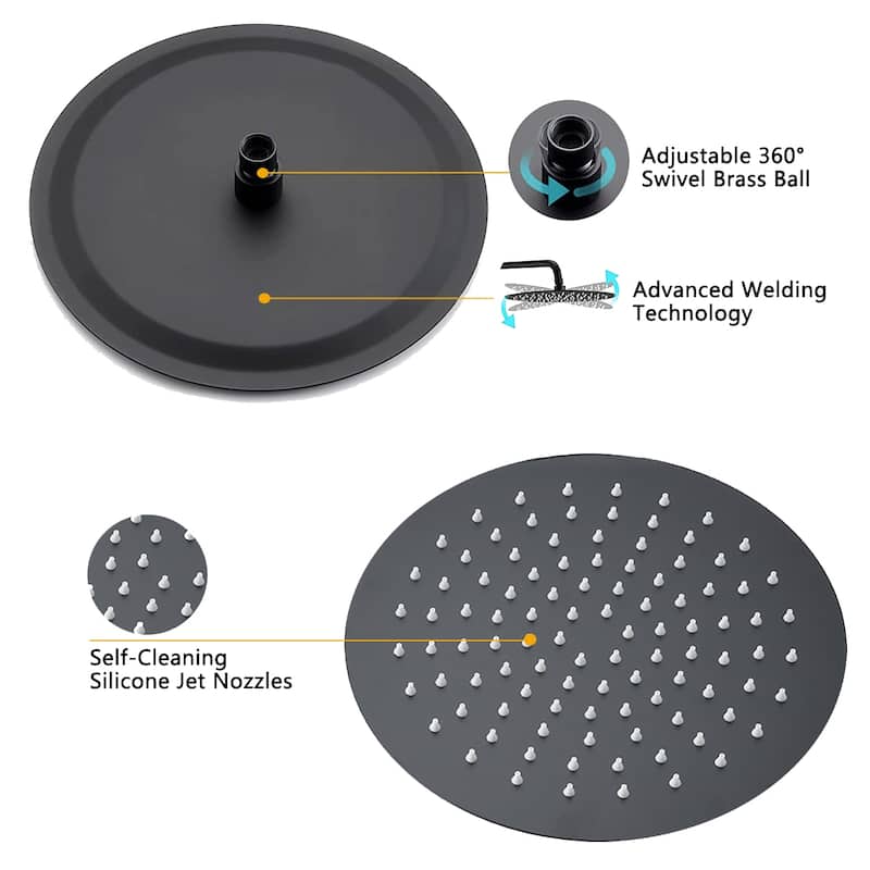 Topcraft Wall Mount Rain Shower System with Hand Shower