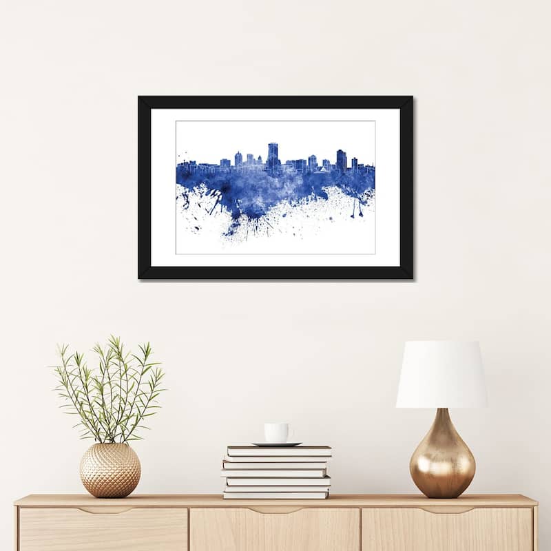 iCanvas "Milwaukee Skyline In Blue" by Paul Rommer