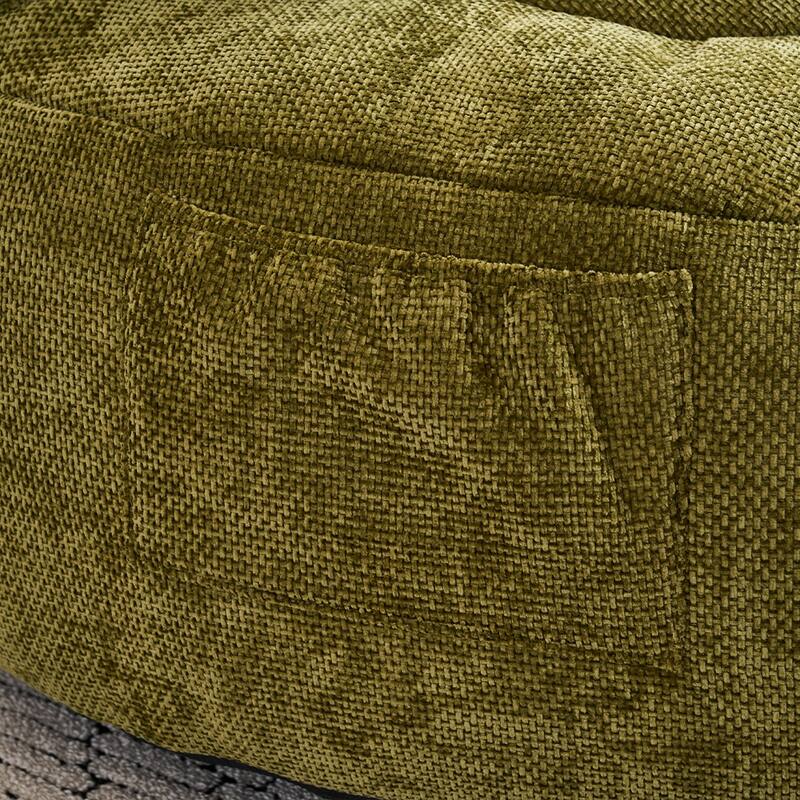 Bean Bag Lazy Sofa with Ultra Soft Chenille Cover,Round Bean Bag,Indoor & Outdoor