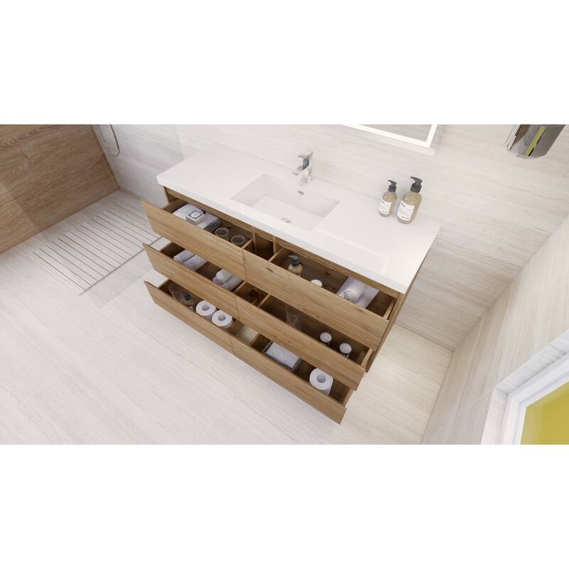 Aron 60'' Freestanding Vanity with Single Reinforced Acrylic Sink