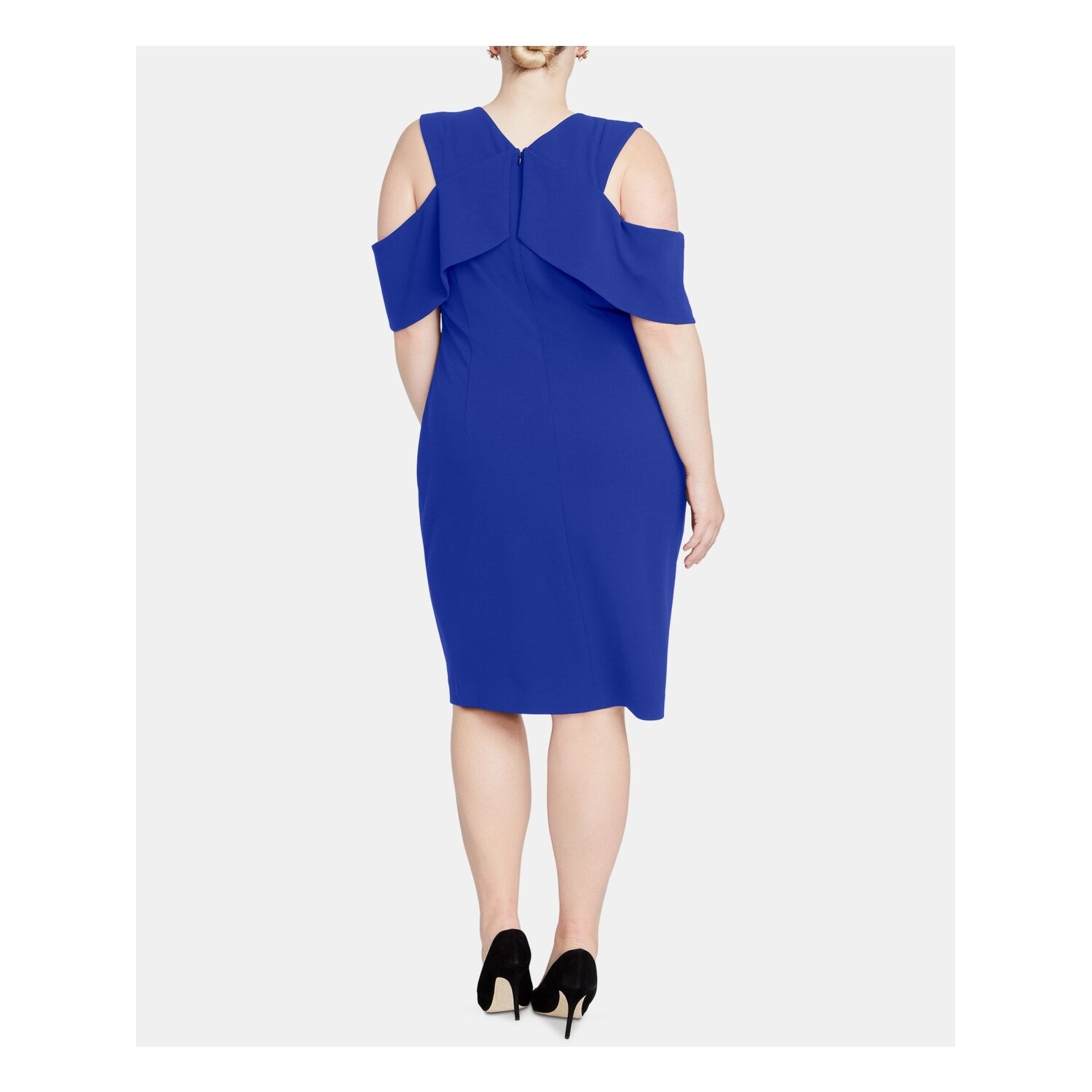 Shop Rachel Roy Womens Blue Below The Knee Sheath Cocktail Dress