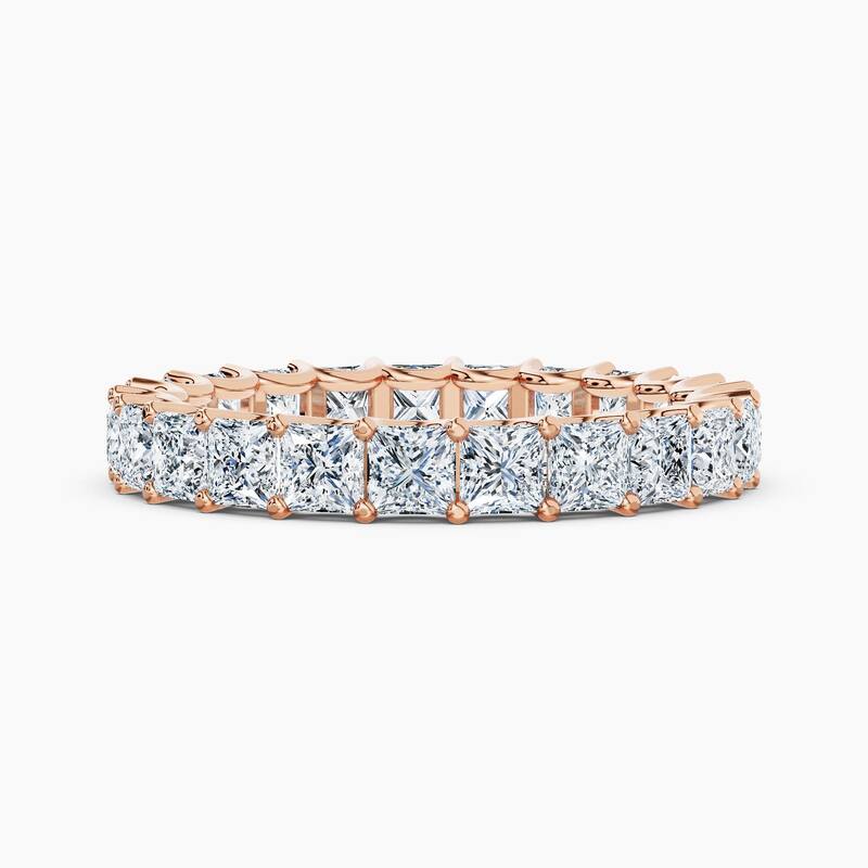 Auriya 14k Gold Princess Lab Grown Diamond Eternity Band 2.60 - 11.25 ct. tw. (F-G, VS) - 3.45 ct. wt. - 6 - Rose