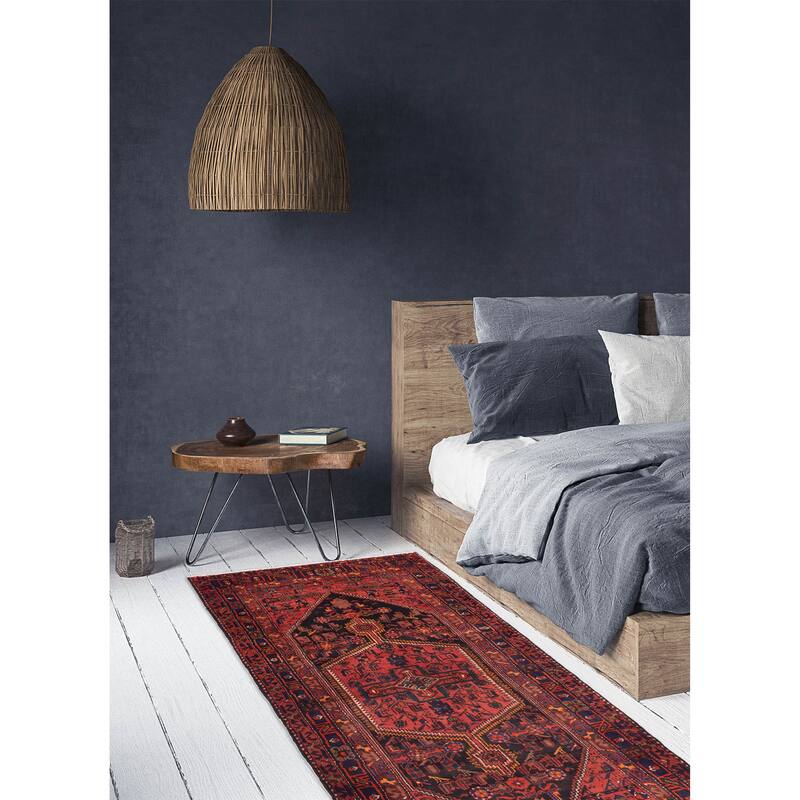 ECARPETGALLERY Hand-knotted Andelz Red Wool Rug - 4'11 x 9'10