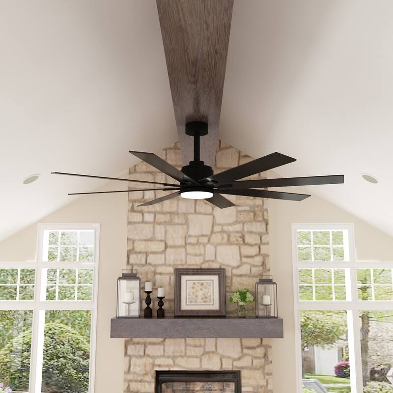 72-Inch Ceiling Fan with Dual-Tone Blades and 3-Color LED Light