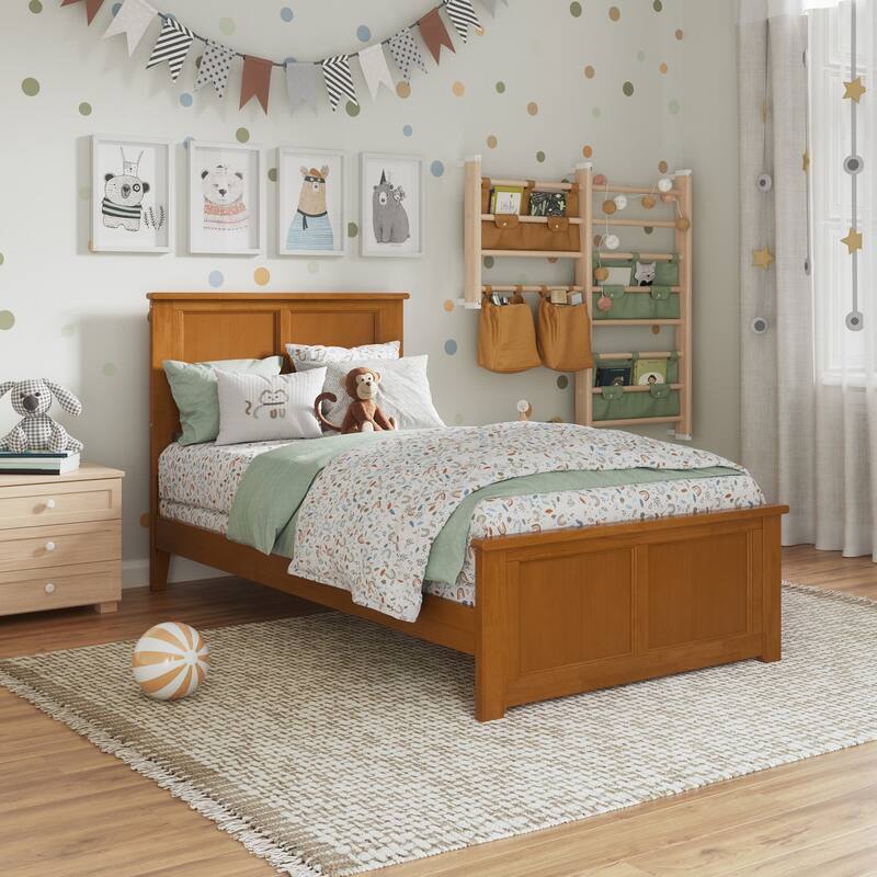 AFI, Madison Foundation Bed with Matching Footboard - Light Toffee - Twin