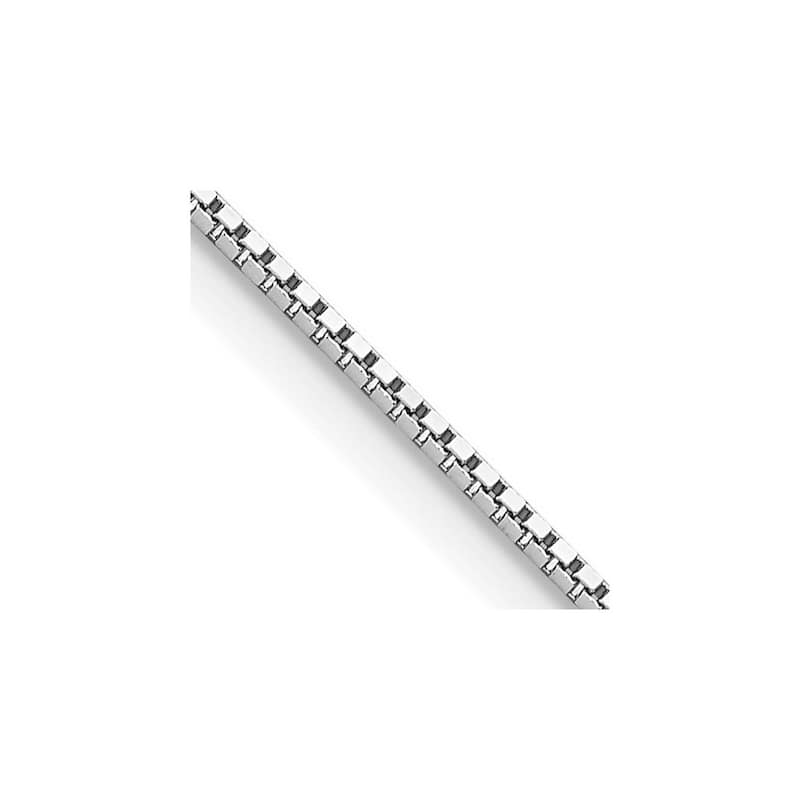 Curata 10k White Gold 0.95mm Box Chain Necklace for Women (Lobster)