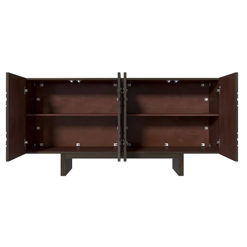 Clihome Mid-century Wood 4-Door Storage Buffet Sideboard