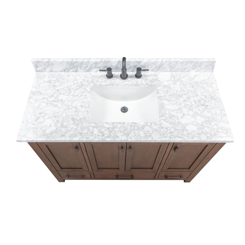 Avanity Modero 48 in. Single Sink Bathroom Vanity with Carrara Marble Top - 49"W x 22"D x 35"H