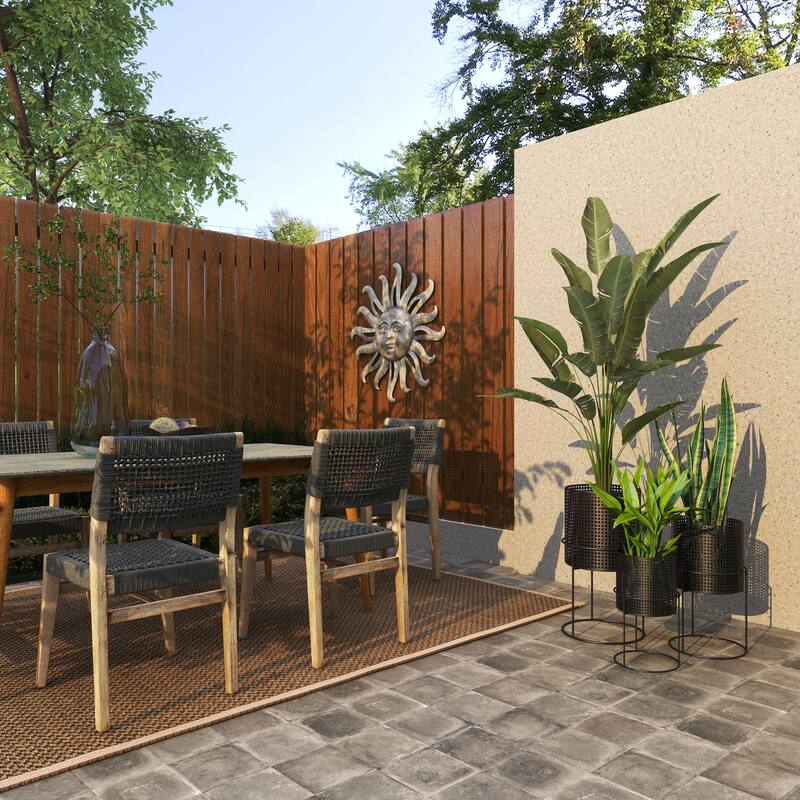 White Black or Gold Basket Style Glam Modern Planter Stands (Set of 3) - S/3 23", 19", 15"H