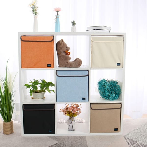 6 Pack Storage Cubes with Handle, Foldable 13x13 Inch Large Cube Storage  Bins, Storage Baskets for Shelves, Storage Boxes for Organizing Closet Bins