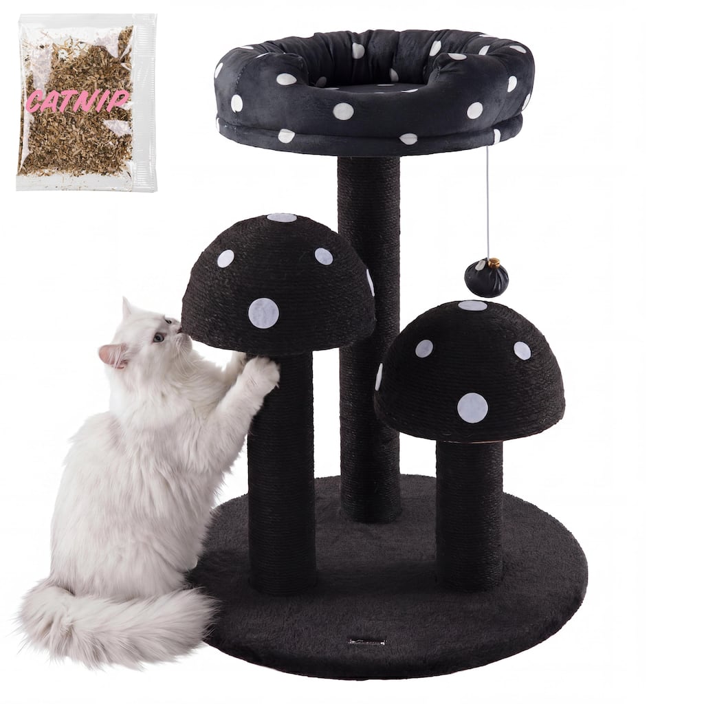 Pixie 3-Tier Cottage Sisal Mushroom Cat Tree with Scratching Posts