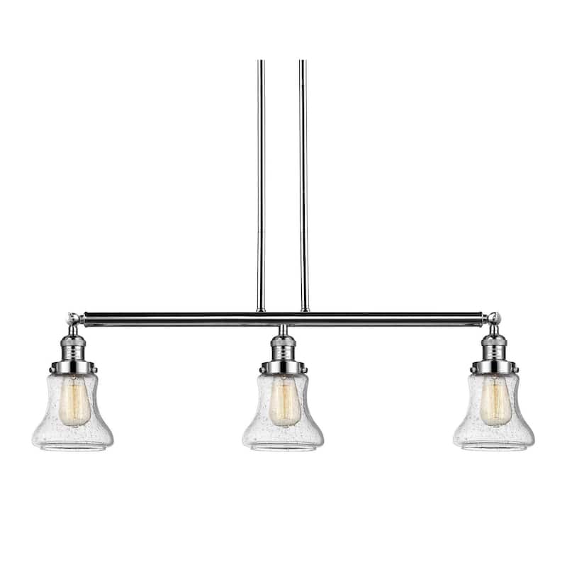 Innovations Lighting Bellmont 3 Light 39" Wide Linear Chandelier - Polished Nickel / Seedy