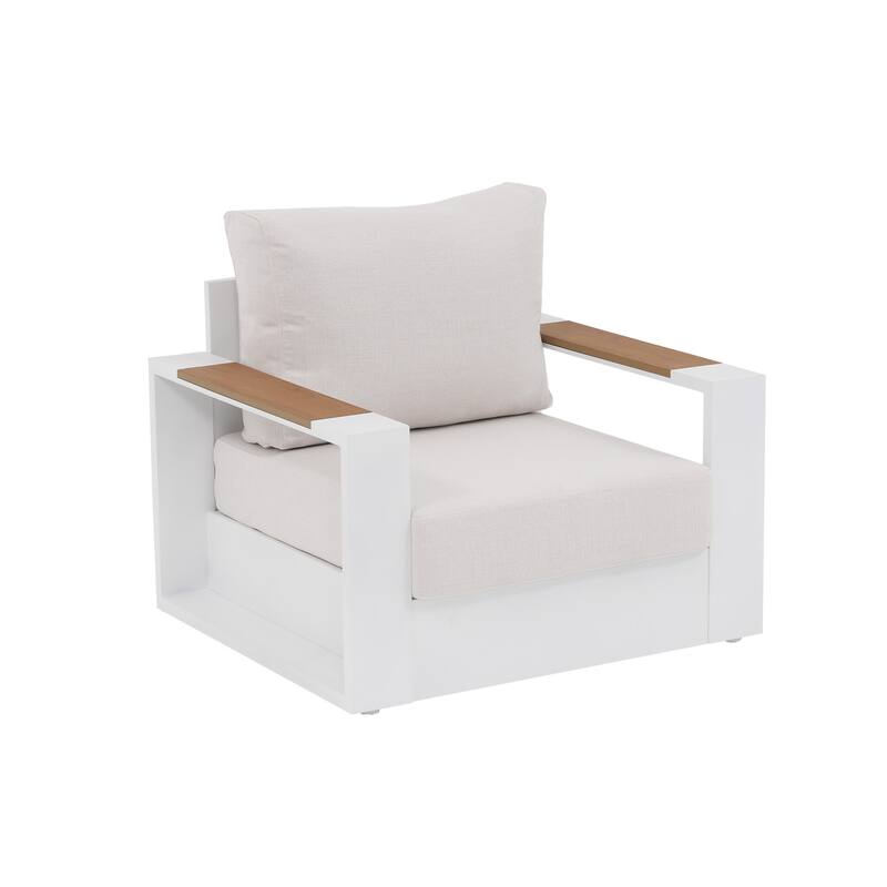 Outdoor 4 Piece Aluminum Sofa Set with Cushions