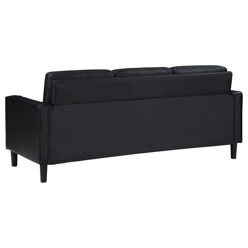 Ruth Modern Leatherette Upholstered Track Arm Sofa