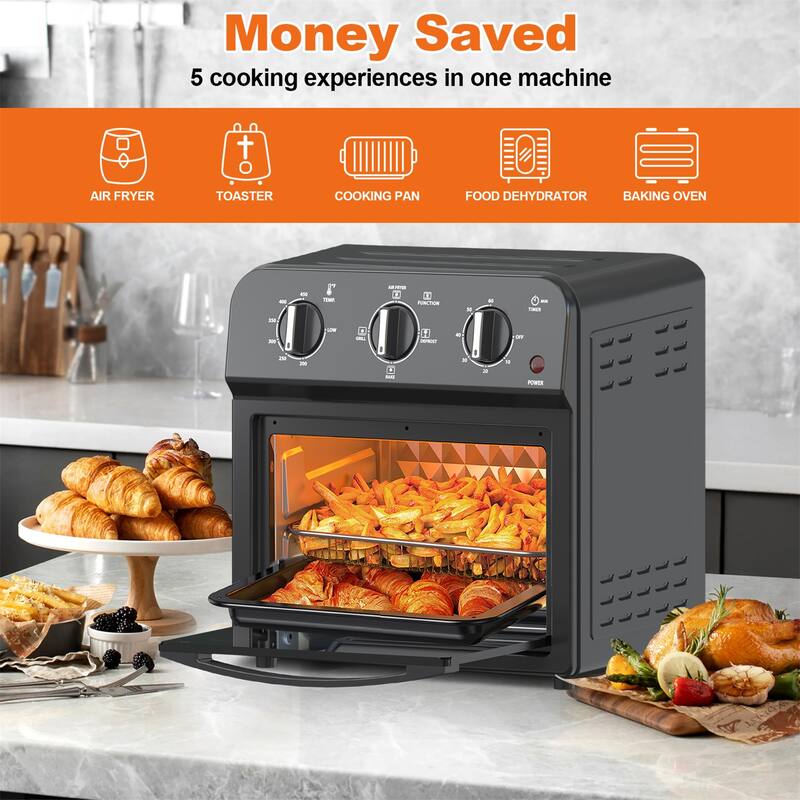 13QT Family Size Air Fryer Toaster Oven Combo, 360 Hot Air Circulation