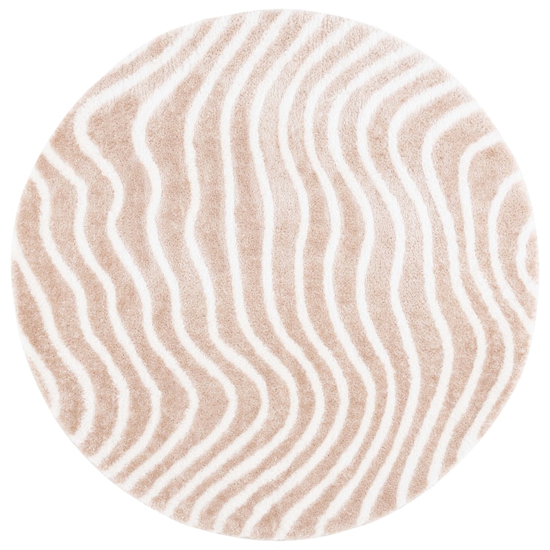SAFAVIEH Tahoe Rica Shag Modern Stripe 1.2-inch Thick Rug