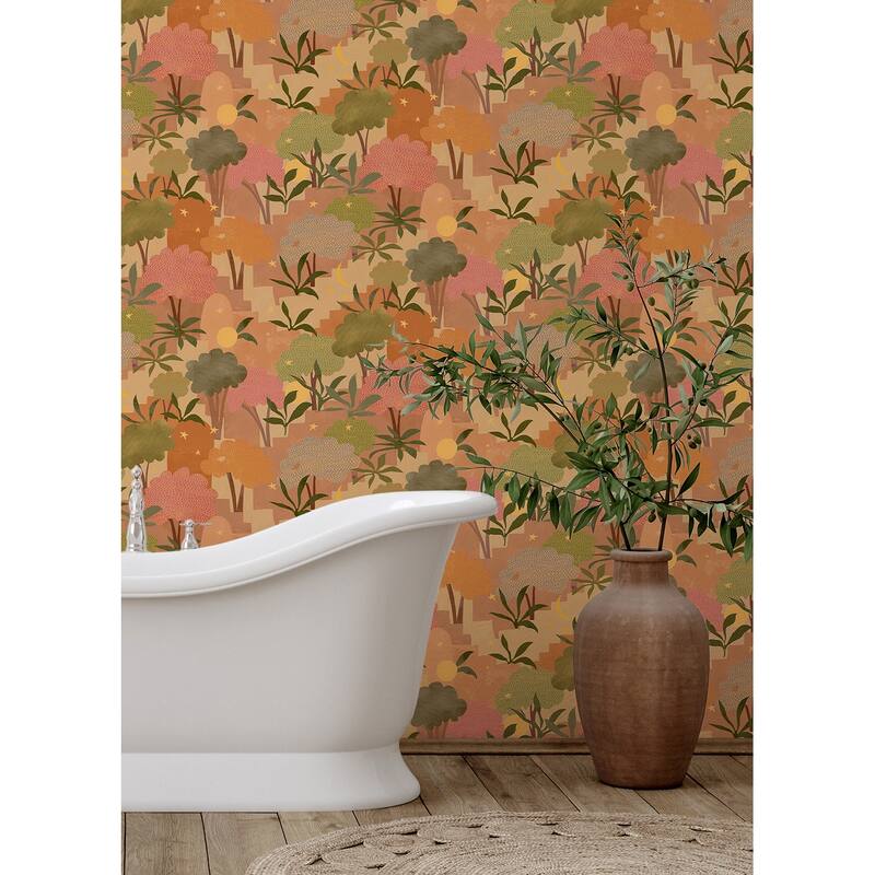 Alja Horvat Terracotta Bohemian Walk Peel & Stick Wallpaper