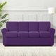 preview thumbnail 60 of 149, Subrtex 9-Piece Stretch Sofa Slipcover Sets with 4 Backrest Cushion Covers and 4 Seat Cushion Covers Oversize Sofa - Violet