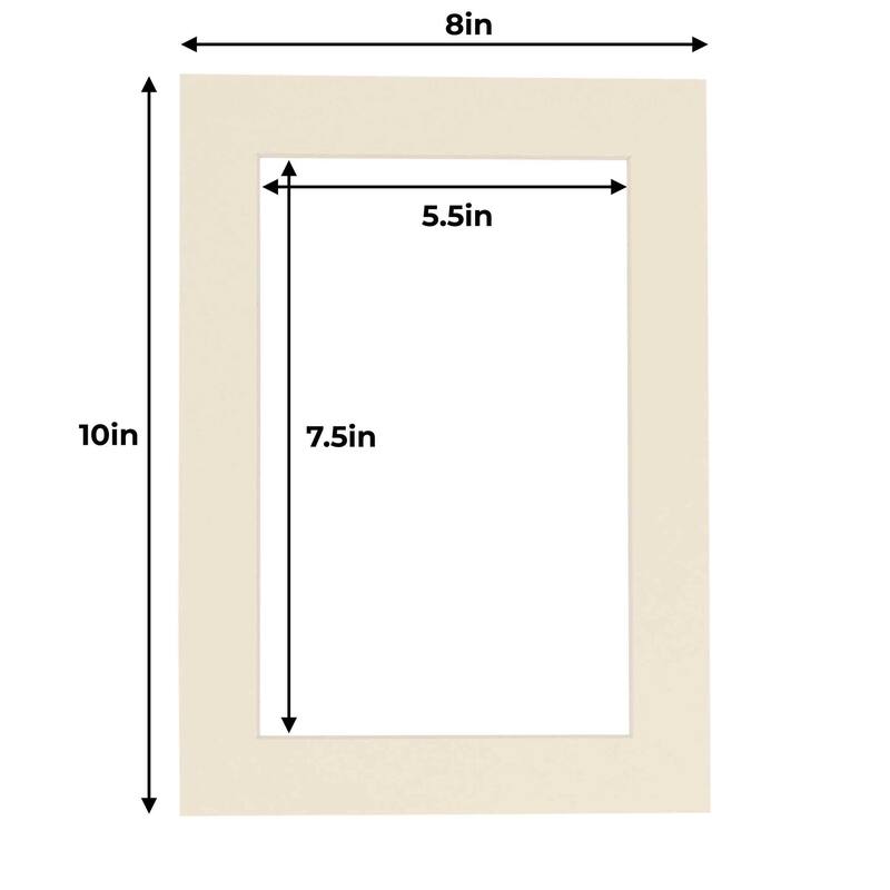 8x10 Mat for 6x8 Photo Textured Cream Matboard for Frames Measuring 8