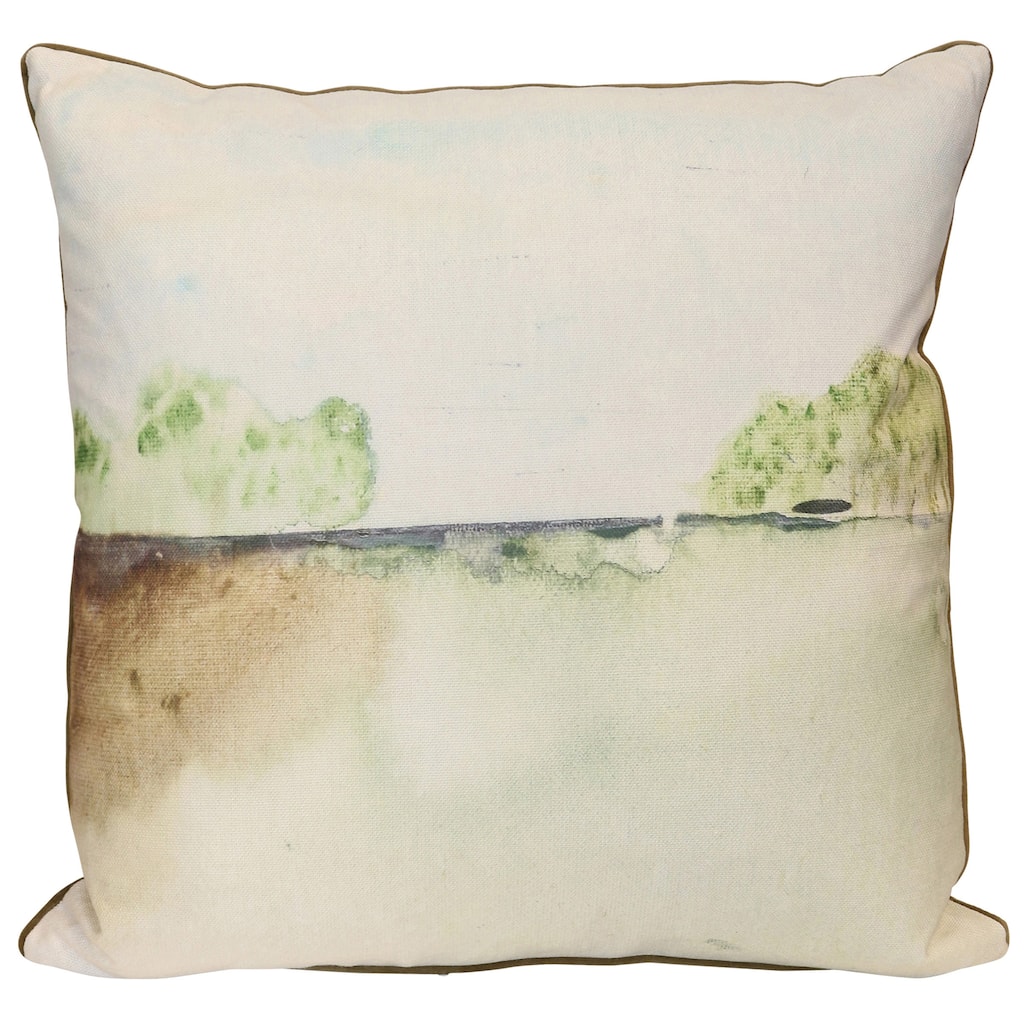 StyleCraft Tamara Day for StyleCraft Verdant Field Abstract I Pillow - Fresh Green, Soft Ivory & Muted Moss