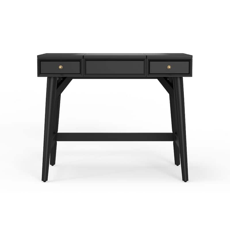 Alpine Furniture Flynn Wood Bedroom Vanity, Black