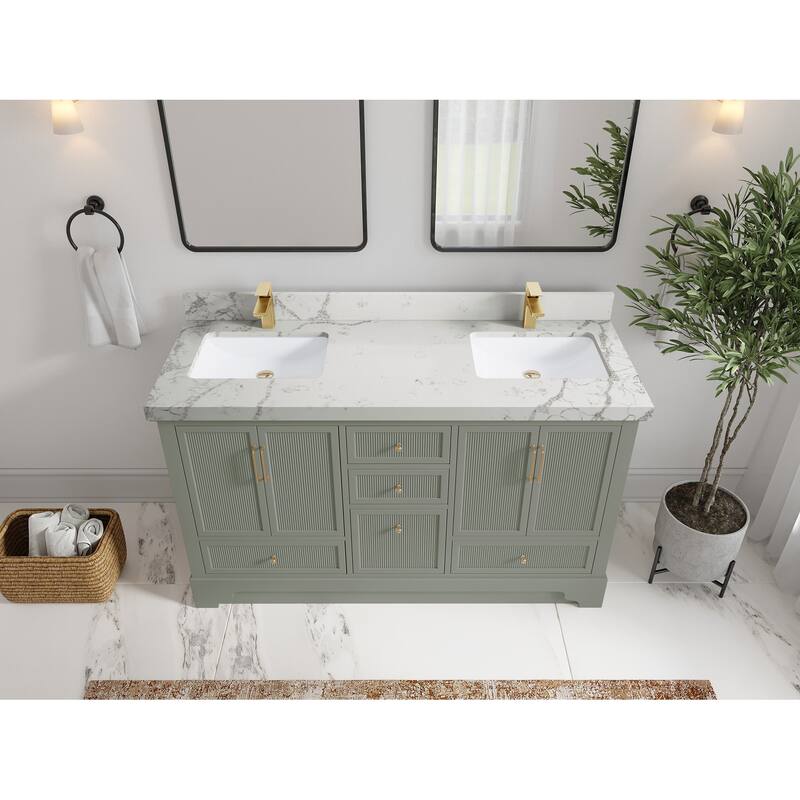 Willow Collections 60 in. W x 22 in. D Alys Double Sink Bathroom Vanity with Countertop
