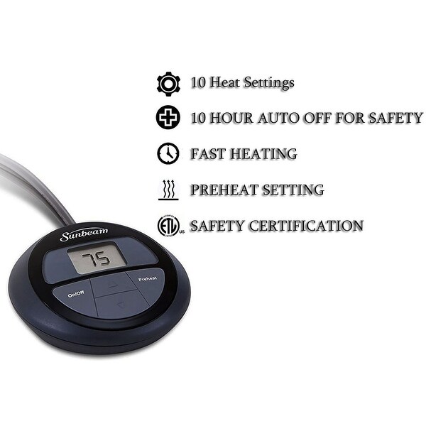 sunbeam microplush heated blanket queen