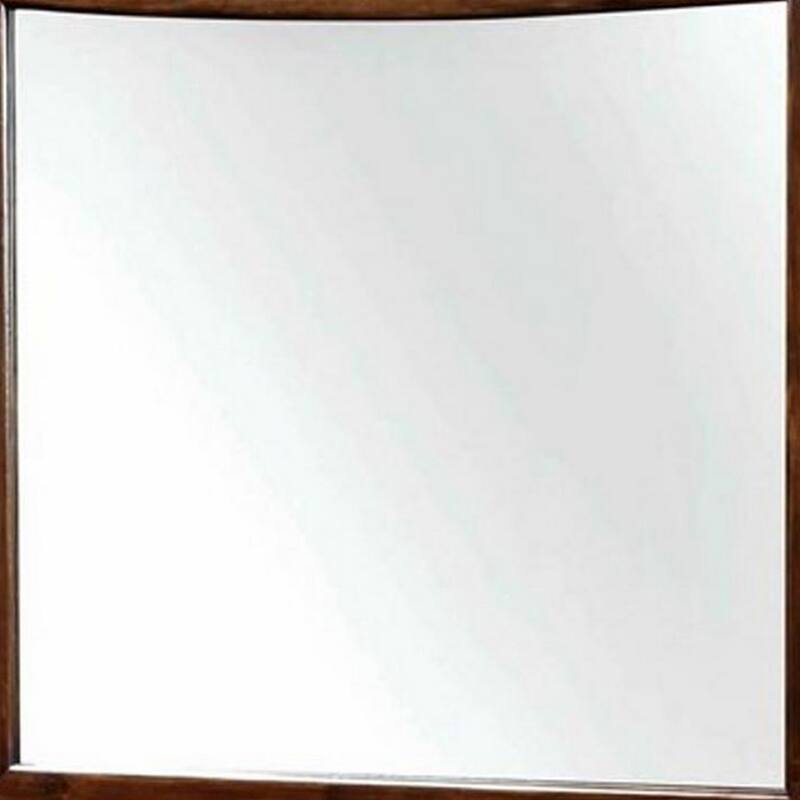 Mirror with Rectangular Wooden Frame, Cherry Brown