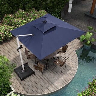 PURPLE LEAF 9 ft Square Outdoor Umbrellas With Lights