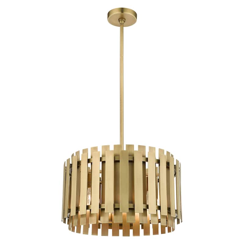 Livex Lighting 5-light Natural Brass Pendant Chandelier, 52048-08 - 18"Dia. x 18.5"-48.5"Adj. H