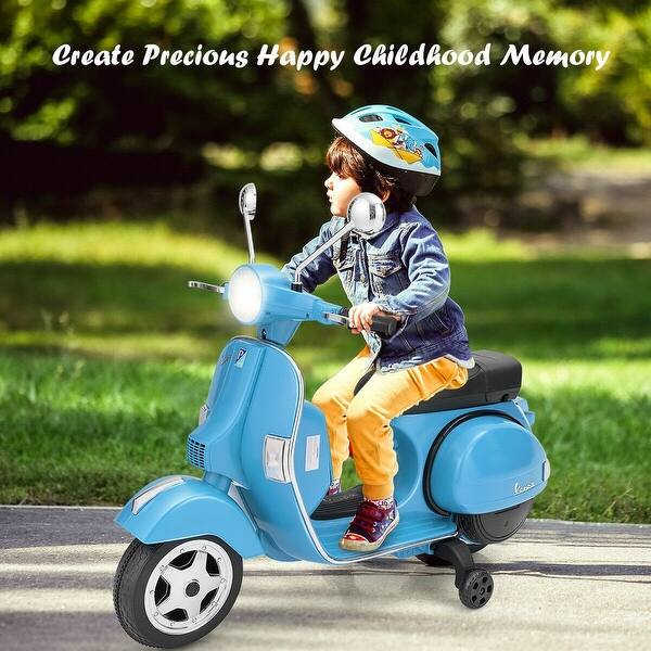 Shop 6v Kids Ride On Vespa Scooter Motorcycle With Headlight Overstock 31826041