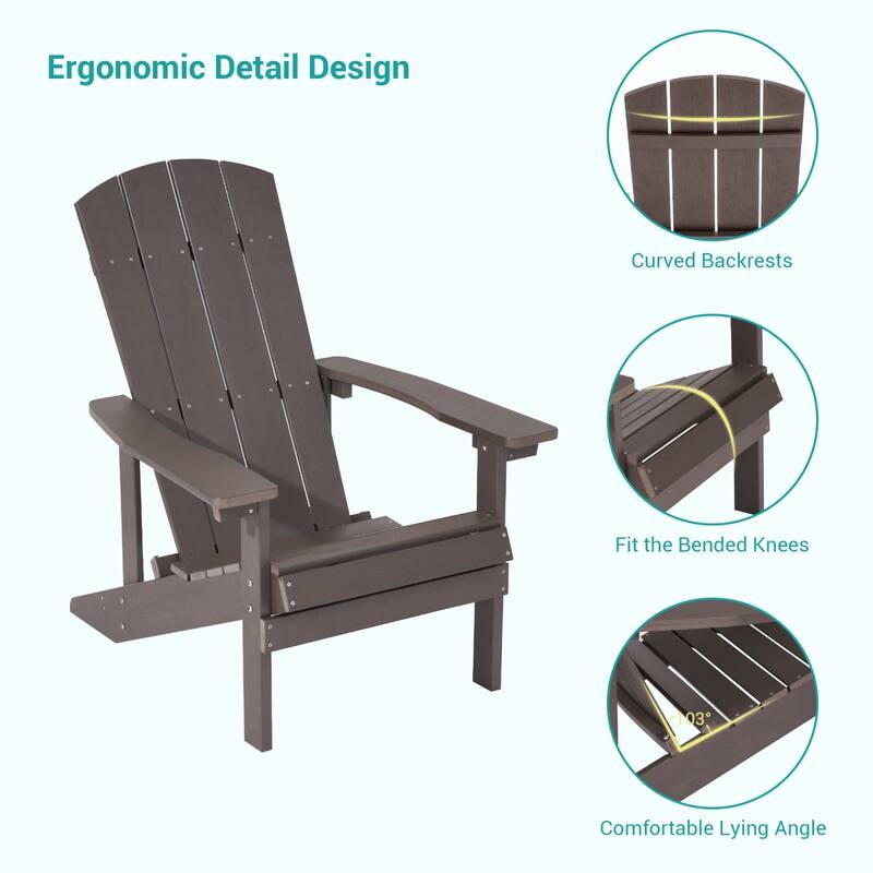Bonosuki Weather-resistant Wood Outdoor Adirondack Chairs-Set of 4