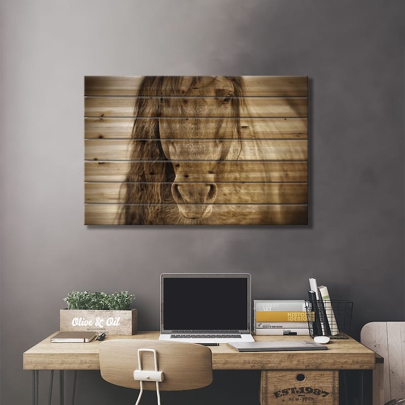 Mustang Sally Print On Wood by Lisa Dearing - Multi-Color