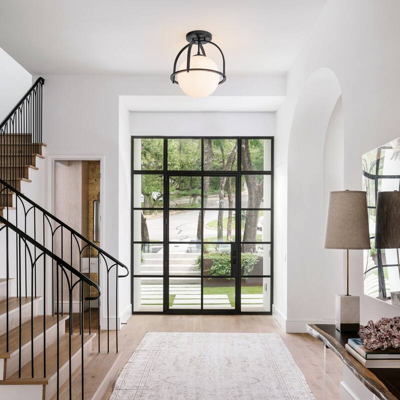 Modern 1 - Light Globe Semi Flush Mount Light for Hallway