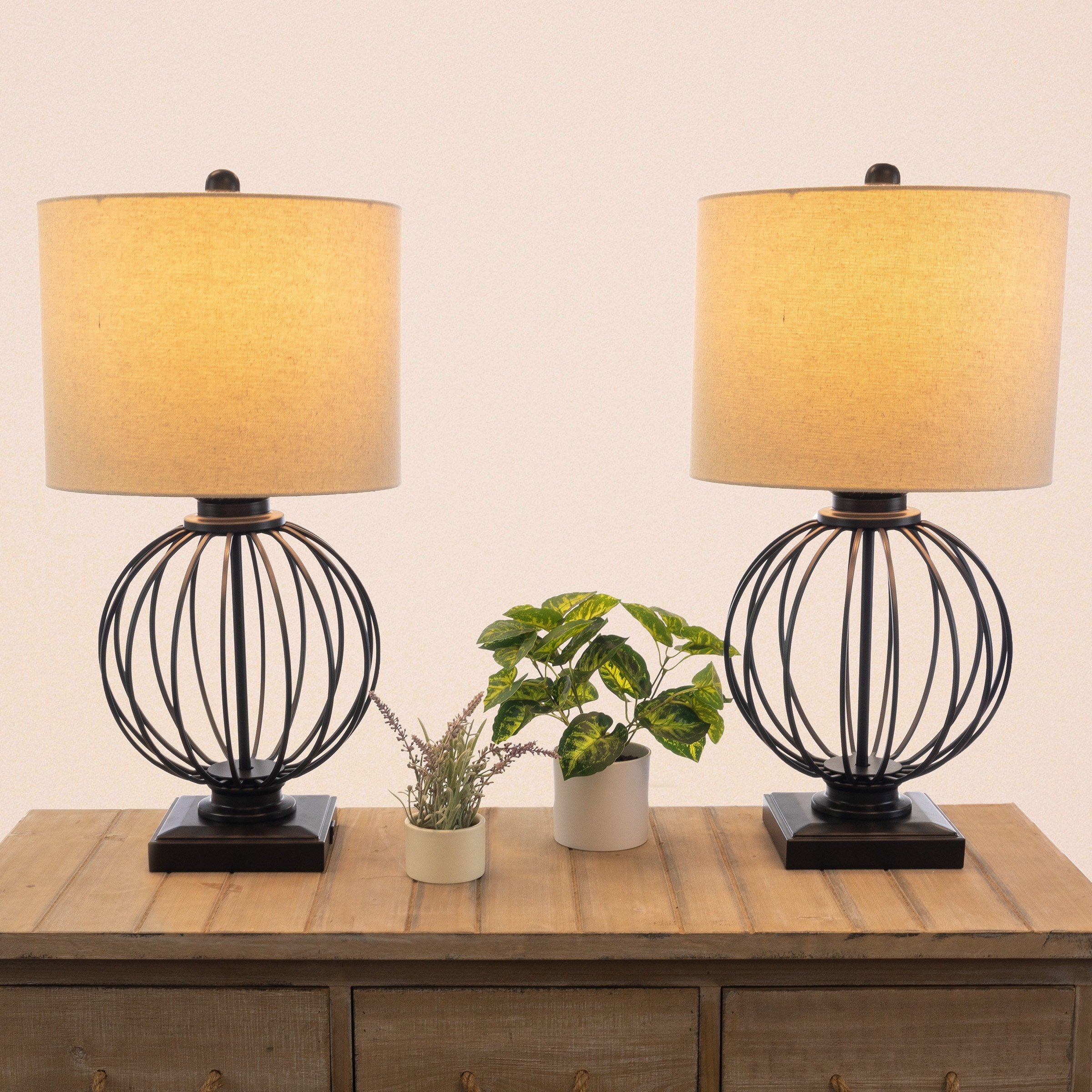 Black rod iron table lamps online