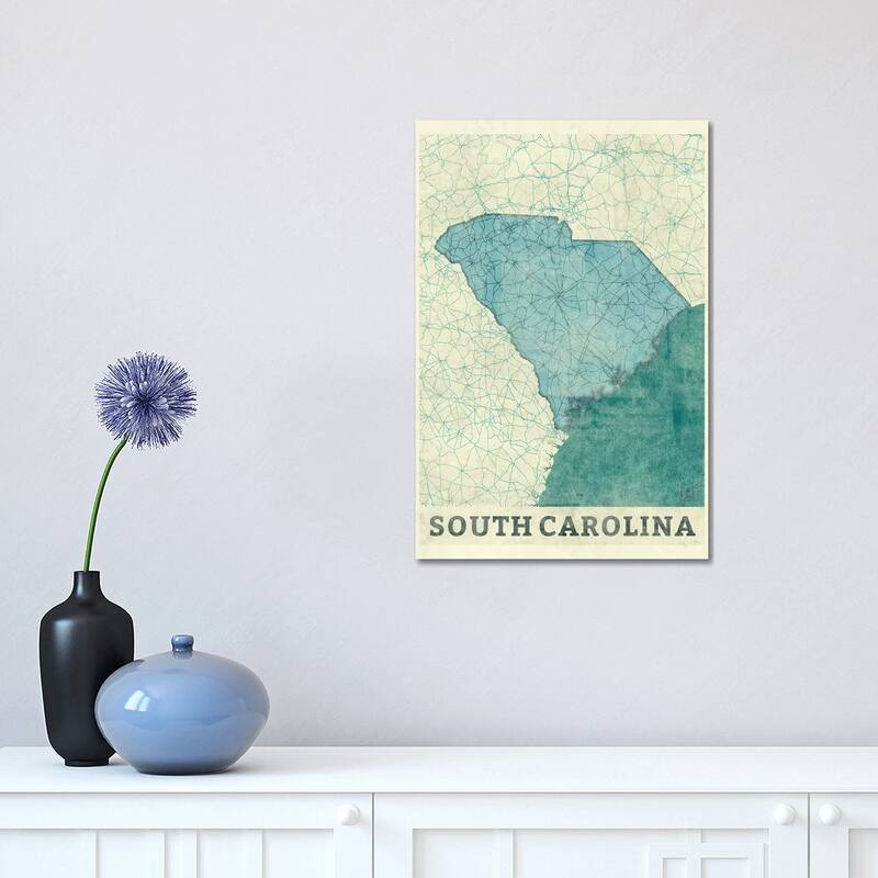iCanvas "South Carolina Map" by Hubert Roguski Canvas Print - 18x12x1.5