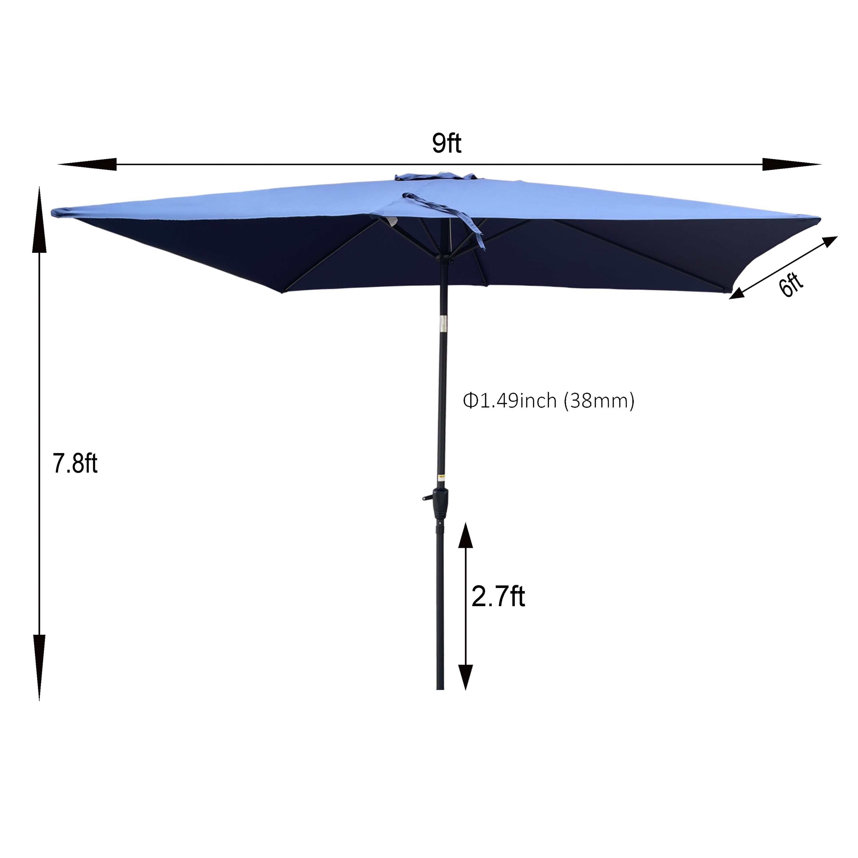 9 white patio umbrella with white pole California Umbrella 9 ft. Aluminum Market Umbrella Push Tilt